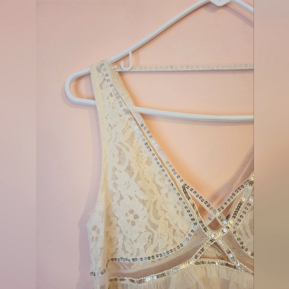SOLD Free People On The Town Tank, Boho, Lace Tulle, Eclectic, Ivory, XS, NWOT, - Picture 8 of 16